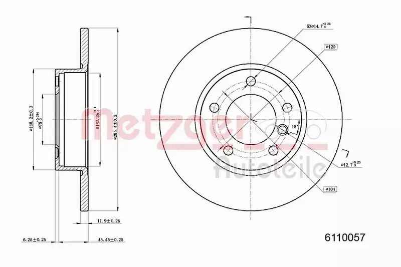 METZGER TARCZA HAMULCOWA 6110057 