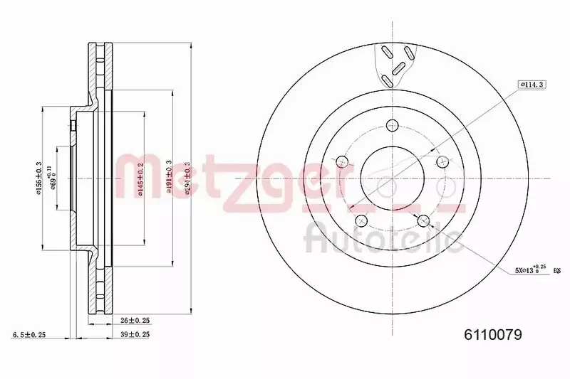 METZGER TARCZA HAMULCOWA 6110079 