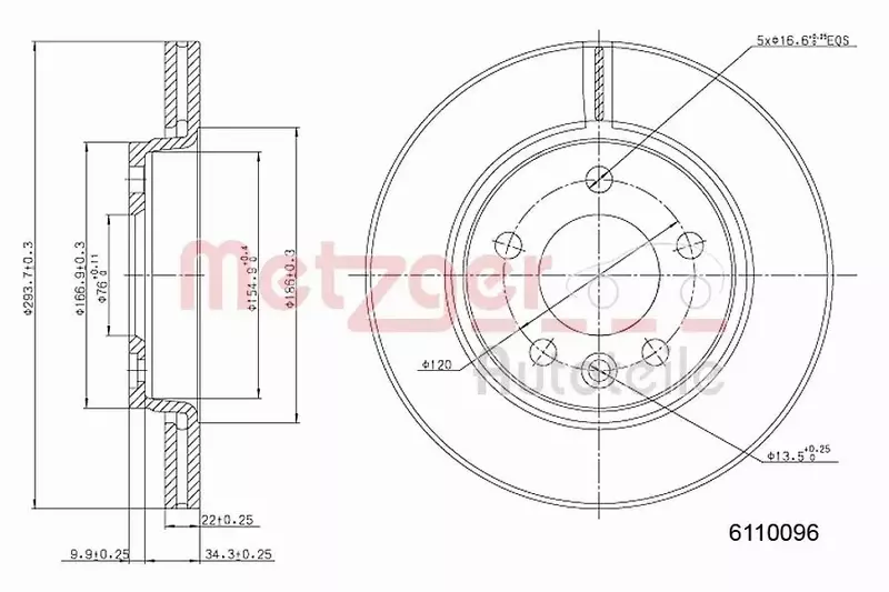 METZGER TARCZA HAMULCOWA 6110096 