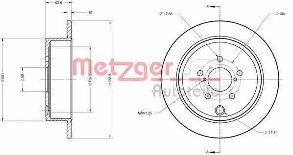 METZGER TARCZA HAMULCOWA 6110099 