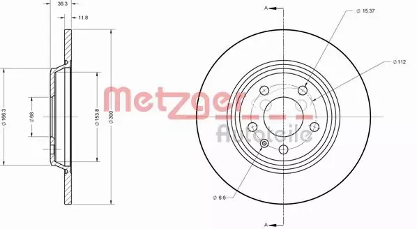 METZGER TARCZA HAMULCOWA 6110125 