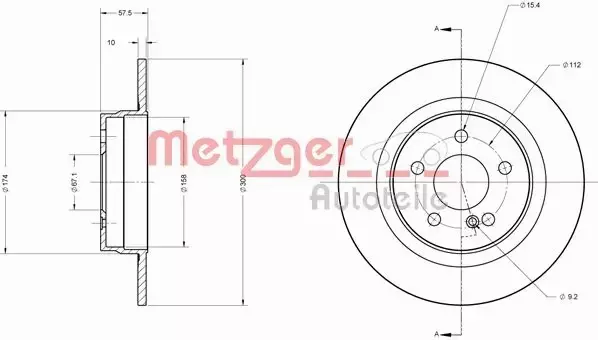 METZGER TARCZA HAMULCOWA 6110209 