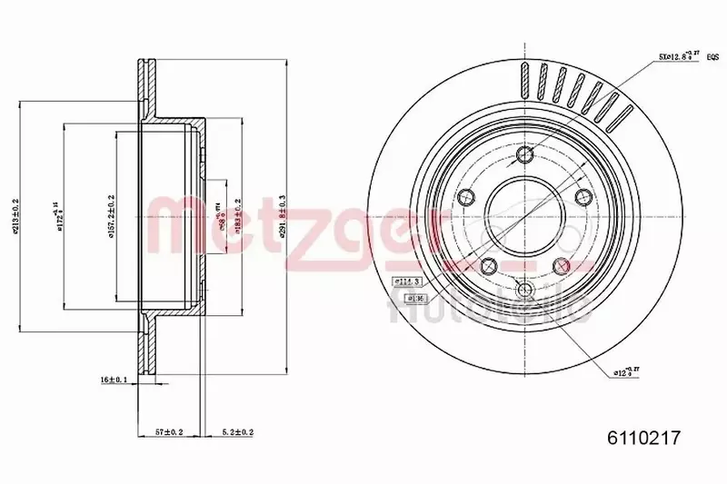 METZGER TARCZA HAMULCOWA 6110217 