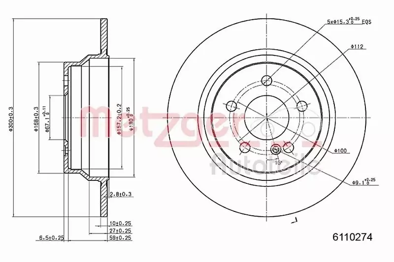 METZGER TARCZA HAMULCOWA 6110274 