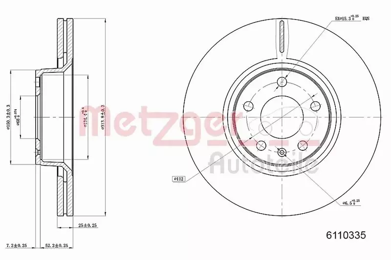 METZGER TARCZA HAMULCOWA 6110335 