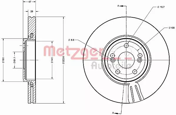 METZGER TARCZA HAMULCOWA 6110349 