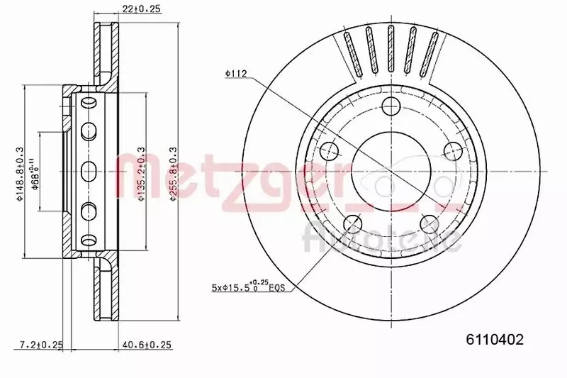 METZGER TARCZA HAMULCOWA 6110402 