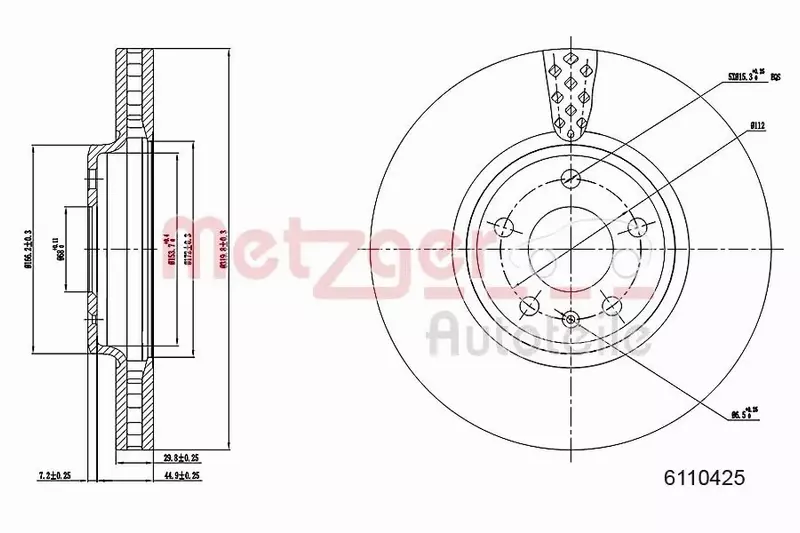 METZGER TARCZA HAMULCOWA 6110425 