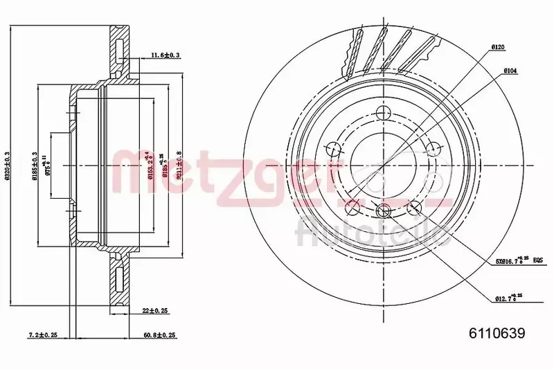 METZGER TARCZA HAMULCOWA 6110639 