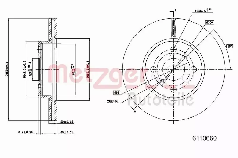 METZGER TARCZA HAMULCOWA 6110660 