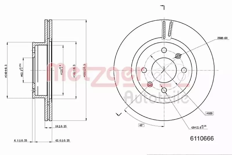 METZGER TARCZA HAMULCOWA 6110666 