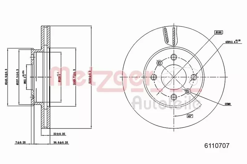 METZGER TARCZA HAMULCOWA 6110707 