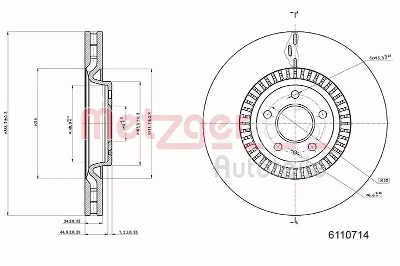 METZGER TARCZA HAMULCOWA 6110714 