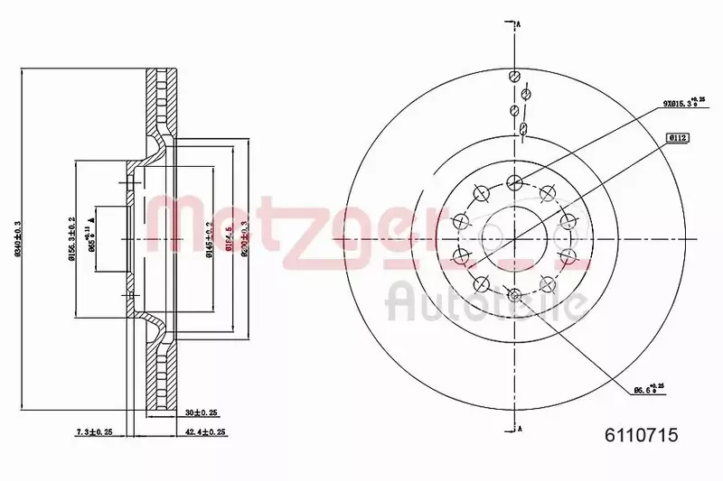 METZGER TARCZA HAMULCOWA 6110715 