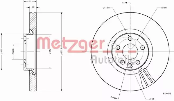 METZGER TARCZA HAMULCOWA 6110812 