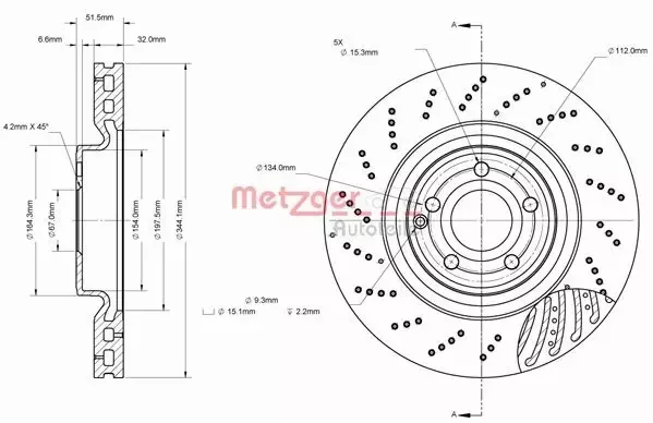 METZGER TARCZA HAMULCOWA 6110883 