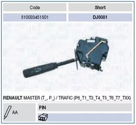 MAGNETI MARELLI PRZEŁĄCZNIK ZESPOLONY 510033451501 