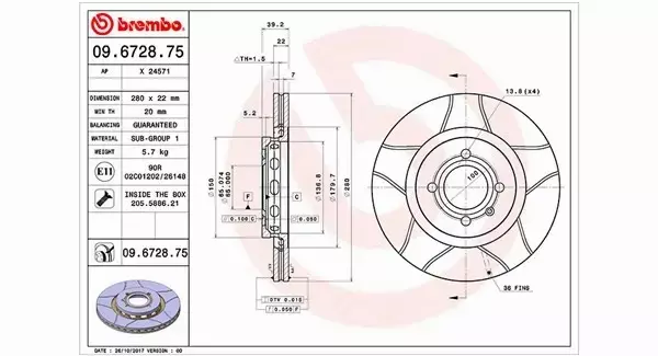 MAGNETI MARELLI TARCZA HAMULCOWA 360406048505 