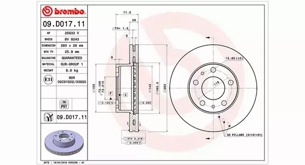 MAGNETI MARELLI TARCZA HAMULCOWA 360406159101 