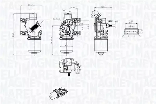 MAGNETI MARELLI SILNIK WYCIERACZEK PRZÓD RENAULT CLIO III 