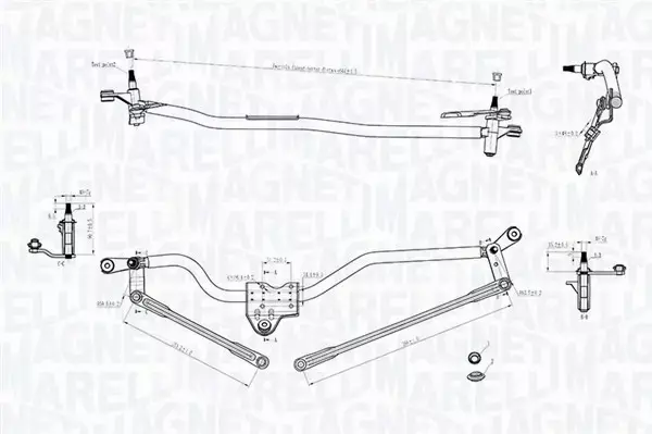 MAGNETI MARELLI MECHANIZM WYCIERACZEK VW TRANSPORTER T5 T6 