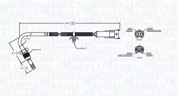 MAGNETI MARELLI CZUJNIK TEMP. SPALIN 172000127010 