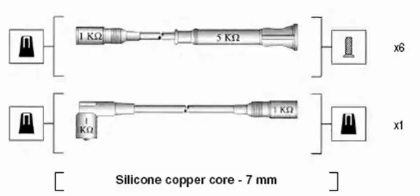 MAGNETI MARELLI PRZEWODY ZAPŁONOWE 941075050547 