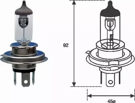 MAGNETI MARELLI STANDARD H4 12V 60/55W P43T 