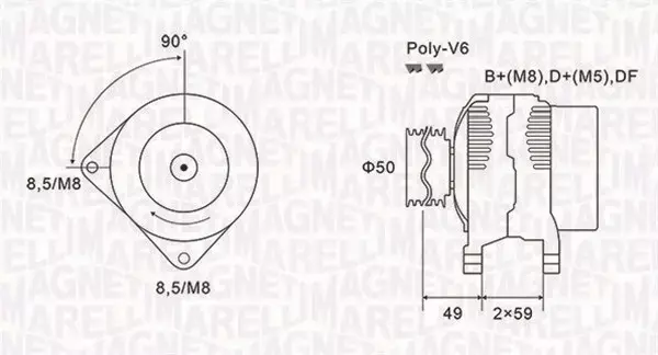 MAGNETI MARELLI ALTERNATOR 063731147010 