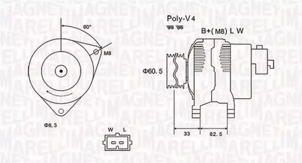 MAGNETI MARELLI ALTERNATOR 063731317010 