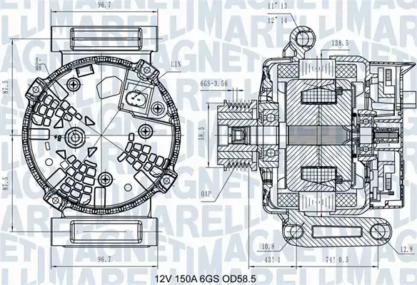 MAGNETI MARELLI ALTERNATOR 063731546110 