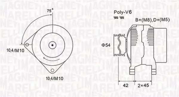 MAGNETI MARELLI ALTERNATOR 063731564010 