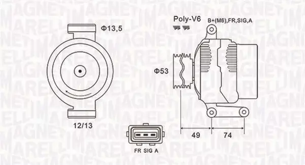 MAGNETI MARELLI ALTERNATOR 063731635010 