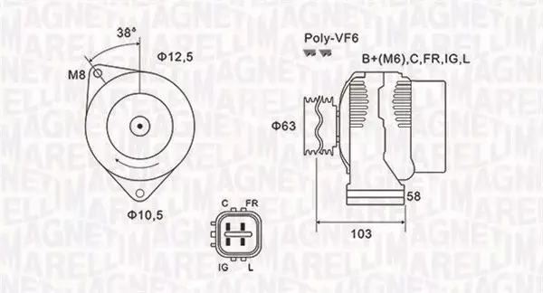 MAGNETI MARELLI ALTERNATOR 063731727010 