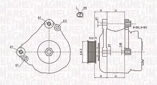 MAGNETI MARELLI ALTERNATOR 063731729010 