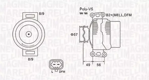 MAGNETI MARELLI ALTERNATOR 063731740010 