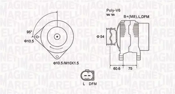 MAGNETI MARELLI ALTERNATOR 063731757010 