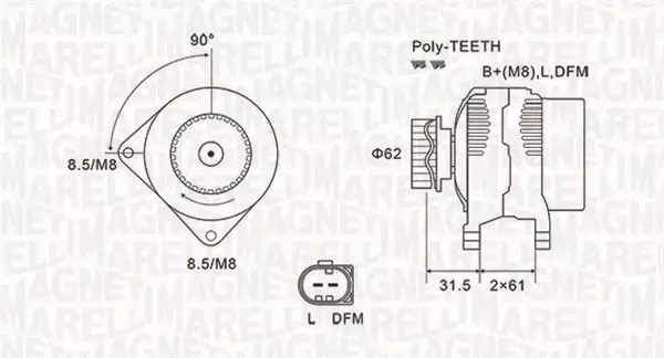 MAGNETI MARELLI ALTERNATOR 063731820010 