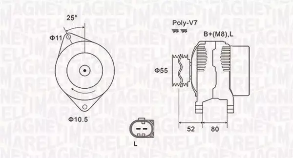 MAGNETI MARELLI ALTERNATOR 063731837010 