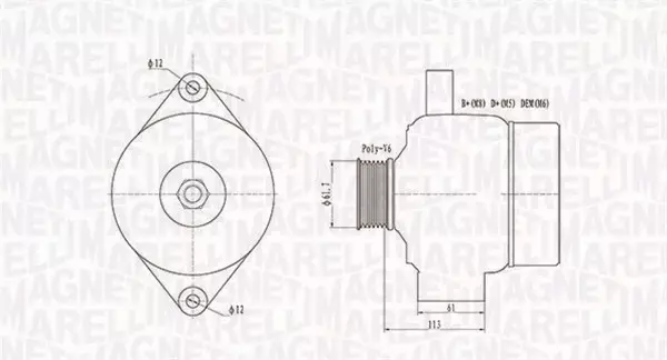 MAGNETI MARELLI ALTERNATOR 063731890010 