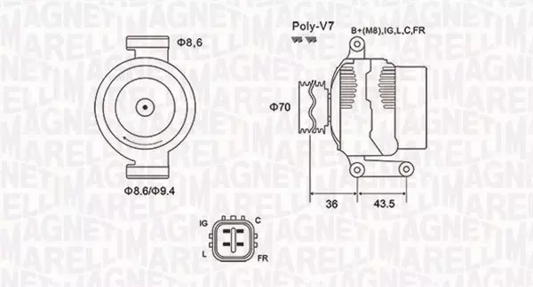 MAGNETI MARELLI ALTERNATOR 063731980010 