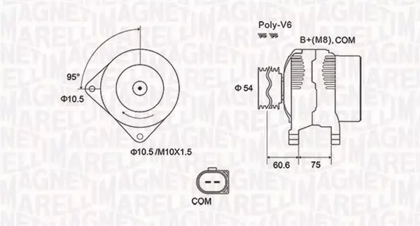 MAGNETI MARELLI ALTERNATOR 063732051010 