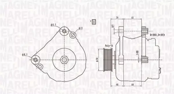 MAGNETI MARELLI ALTERNATOR 063738290010 