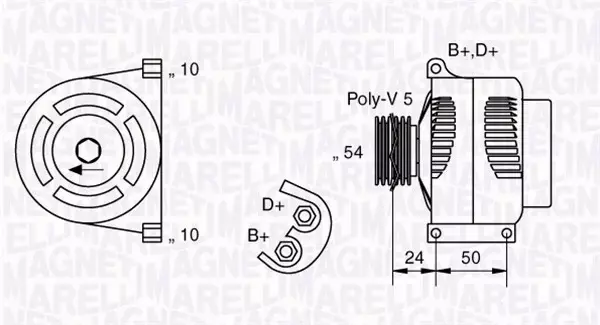 MAGNETI MARELLI ALTERNATOR 063377027010 