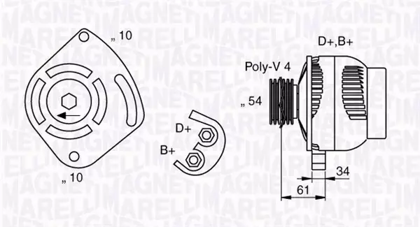 MAGNETI MARELLI ALTERNATOR 063377030010 