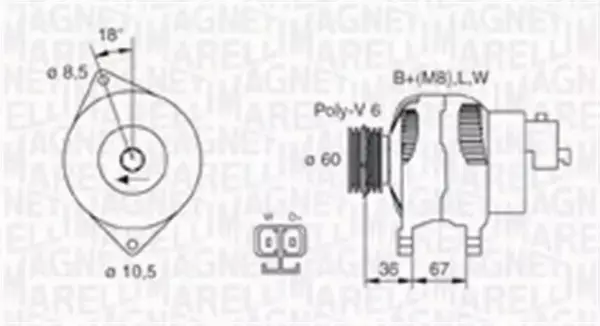 MAGNETI MARELLI ALTERNATOR 063731521010 