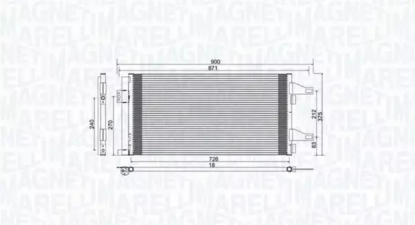 MAGNETI MARELLI CHŁODNICA KLIMATYZACJI 350203761000 