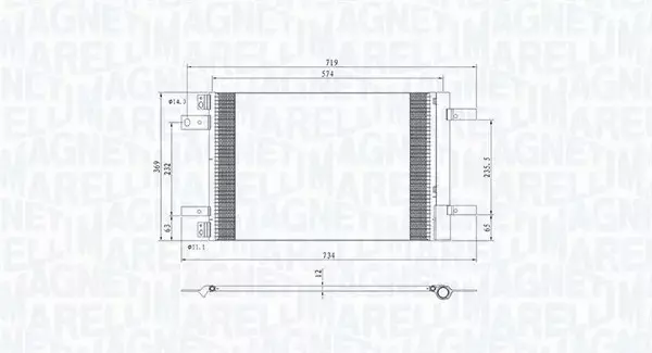 MAGNETI MARELLI CHŁODNICA KLIMATYZACJI 350203766000 