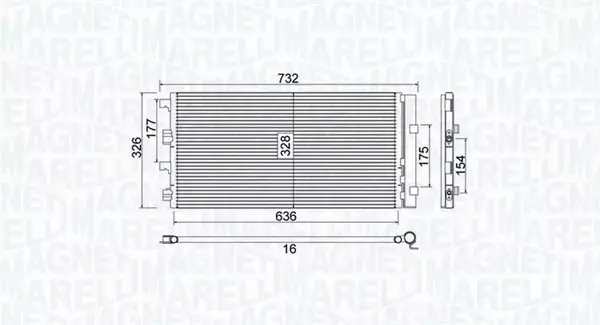 MAGNETI MARELLI CHŁODNICA KLIMATYZACJI 350203797000 