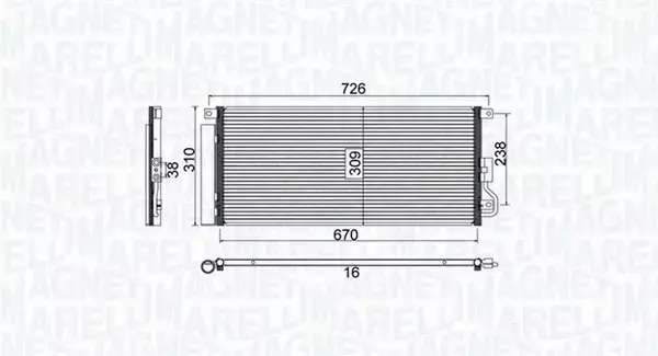 MAGNETI MARELLI CHŁODNICA KLIMATYZACJI 350203807000 